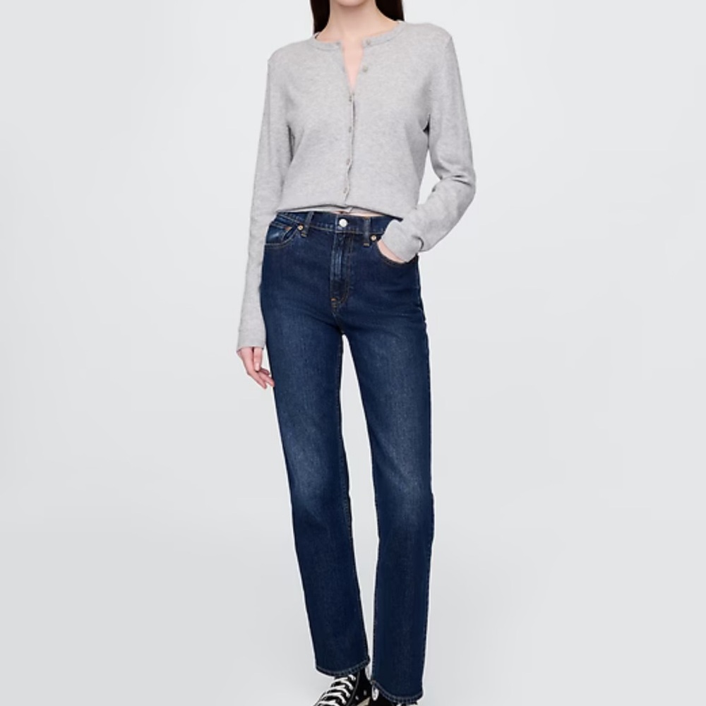 GAP High Rise '90s Slim Straight Jeans -6R (28R) in Dark Rinsed